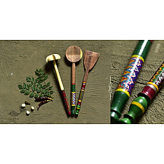 Rasoi ✯ Kutch lacquer ladles { Set of Three} ✯ 3